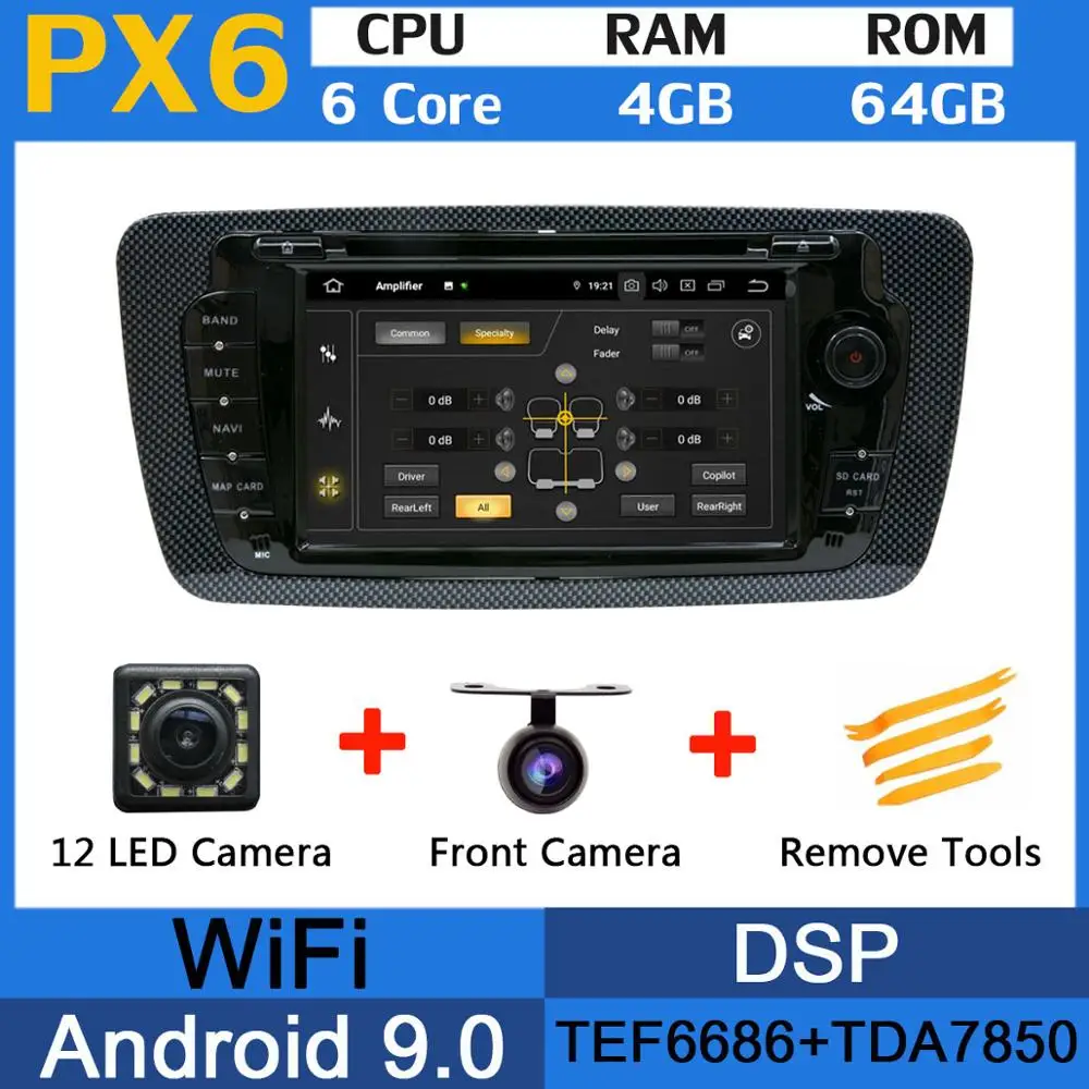 PX6 5 USB Android 9,0 Восьмиядерный автомобильный dvd-плеер для сиденья Ibiza 2009 2010 2011 2012 2013 Автомобильный gps Радио Android Авто Carplay - Цвет: PX6