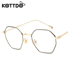 KOTTDO, Модные металлические полигональные мужские очки, оправа, винтажные оптические очки, оправа для глаз, женские прозрачные очки для близорукости