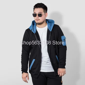 

W1532 Big Size Tide Brand Autumn Plus Fat Plus Fat Man Trend Leisure Sports Fat Fat Man Sweater