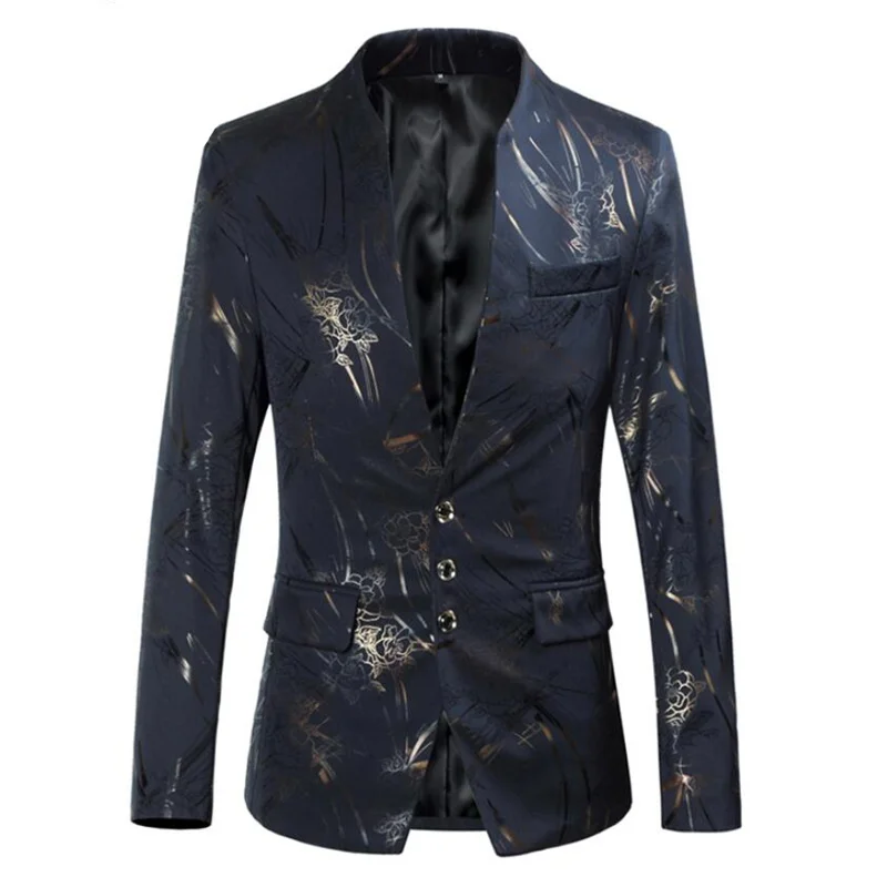 Осенний мужской блейзер Мужской Блейзер Костюмы Бизнес Slim Fit куртки пальто модные куртки темно-синий фиолетовый S-6XL