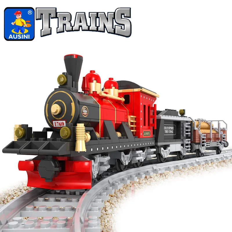 

AUSINI Train Series 25705 Educational Scientific And Educational Toy Plastic Small Particles Building Blocks 8 Section Camera Tr