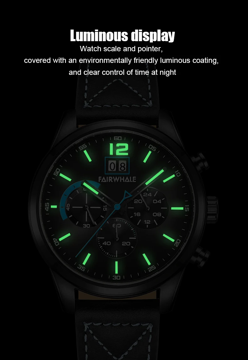 Fairwhale часы для мужчин s Relogio Montre Homme Часы для мужчин спортивные кожаные повседневные кварцевые наручные часы Мужские часы