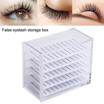 

New Hot 5 Layers Eyelash Storage Box with Scale Makeups Display Container Transparent Box SMR88