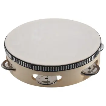 

7 inch Musical Tambourine Tamborine Drum Round Percussion Gift for KTV Party