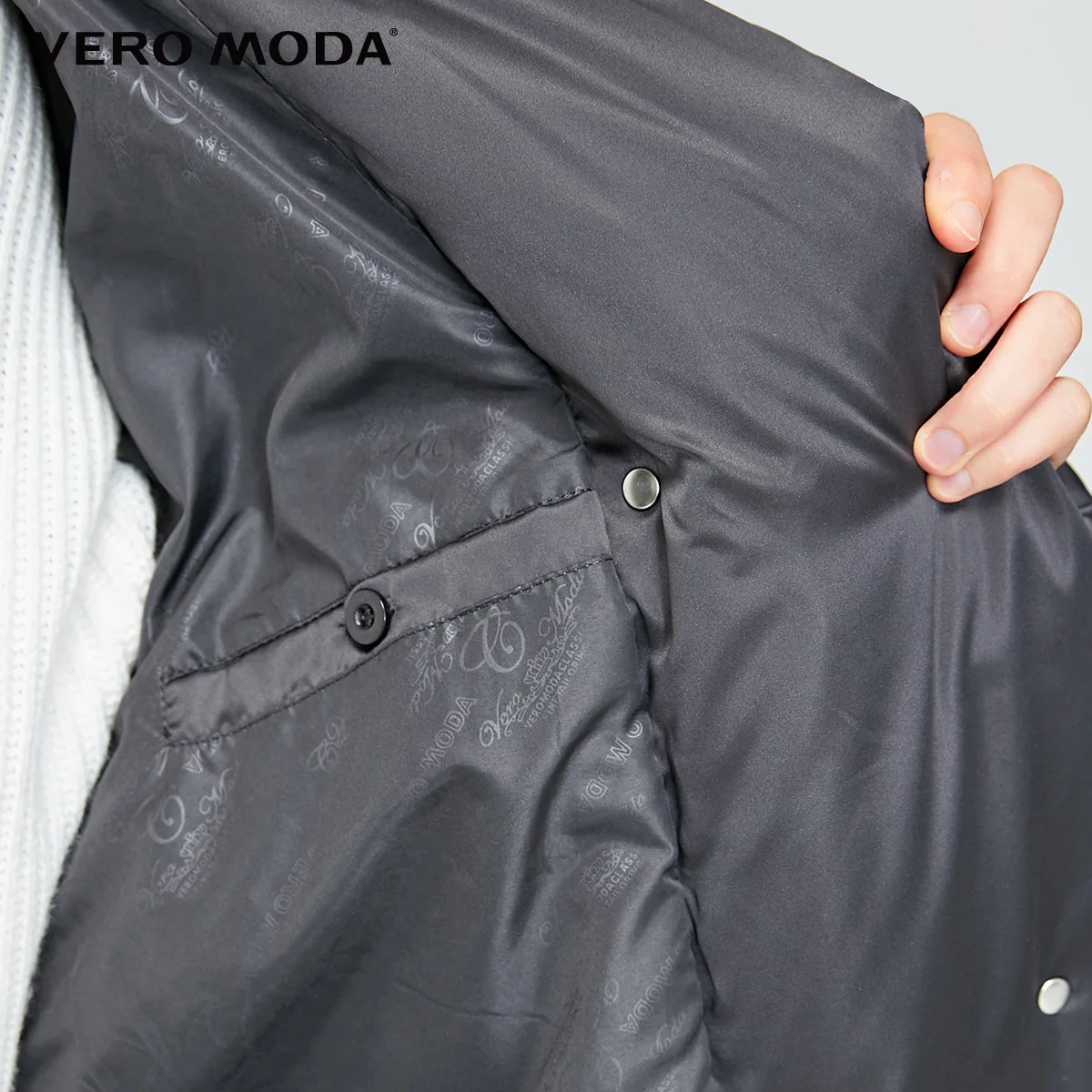 Vero Moda Women's Glossy Button Hooded Long Down Jacket | 318412508