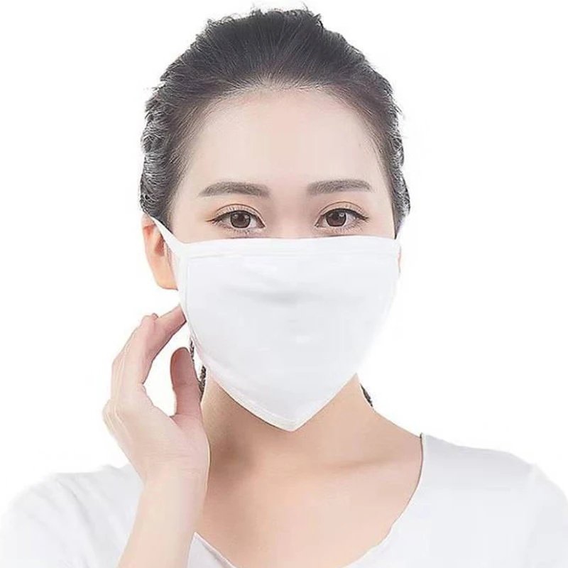 

3Pcs Cotton Face Mask Dual Layers Dustproof Earloop Washable Face Mouth Masks VH99