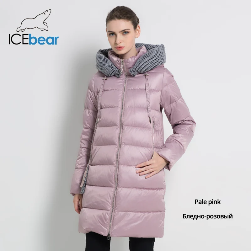 ICEbear2019 Новые женские зимние куртки с капюшоном Женская одежда толстые теплые женские пальто ветрозащитный дамы парки высокого качества бренд одежды GWD19600 - Цвет: G363