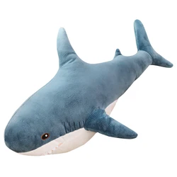 Grand requin en peluche 45 100Cm, poupée douce, Animal en peluche, oreiller de couchage, coussin de canapé, cadeau d'anniversaire pour enfant, mignon pour fille 