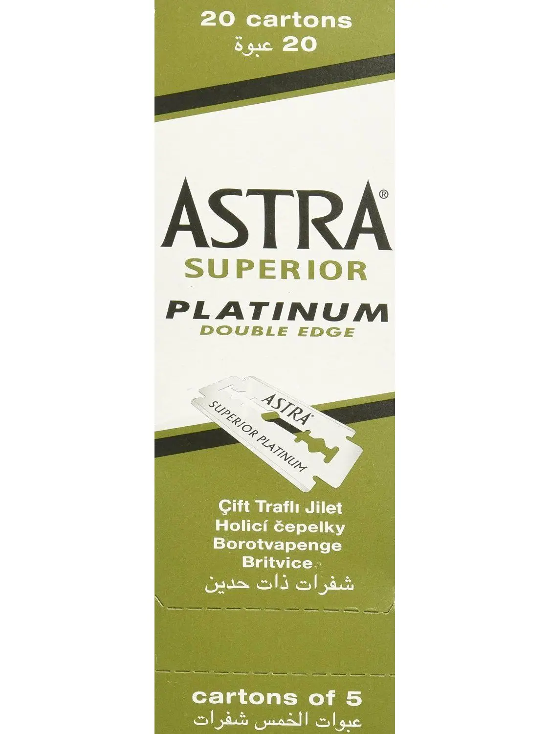 100 piece 100 Astra Superior Razor Blade Platinum Double Edge Safety Shaving Razor Blades
