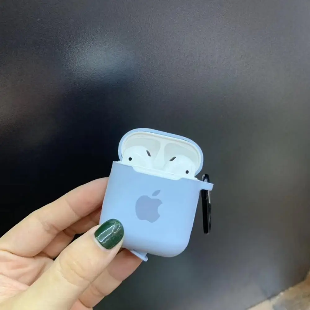Для Apple AirPods 2 1 Аксессуары для наушников Мягкий чехол милый цветной чехол с логотипом с крючками - Цвет: 10