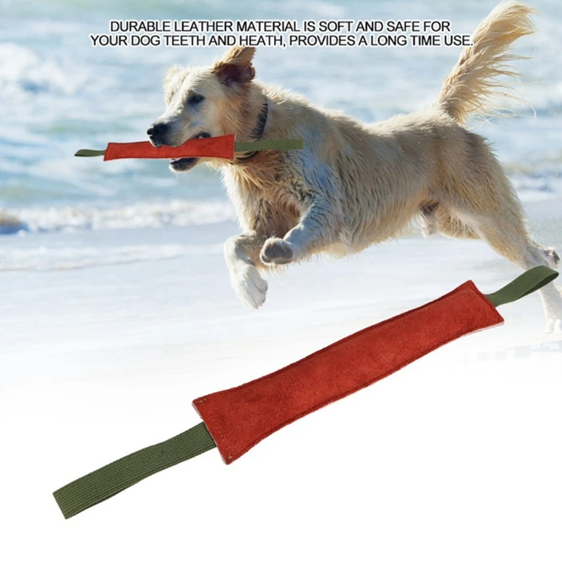 20 30 40cm Dog Bite Tug Toy For Aggressive Chewers Leather Pet Training Rod Bite Pillow Dog Tear Toys with Handle Chew Molar