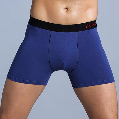 B2 Blue Black Фирменное Мужское нижнее белье, боксеры, хлопок, Erkek, боксеры для мужчин, одноцветные, для геев, боксеры, шорты, большие трусики большого размера, мужское нижнее белье, Cuecas трусы - Цвет: B2 Blue Black