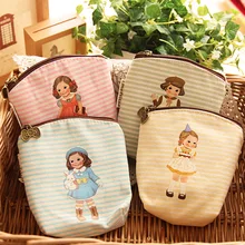 12 шт./партия, милая полосатая нулевой бумажник сумка для ключей посылка милые куклы портмоне из ткани чехол Для женщин кошельки