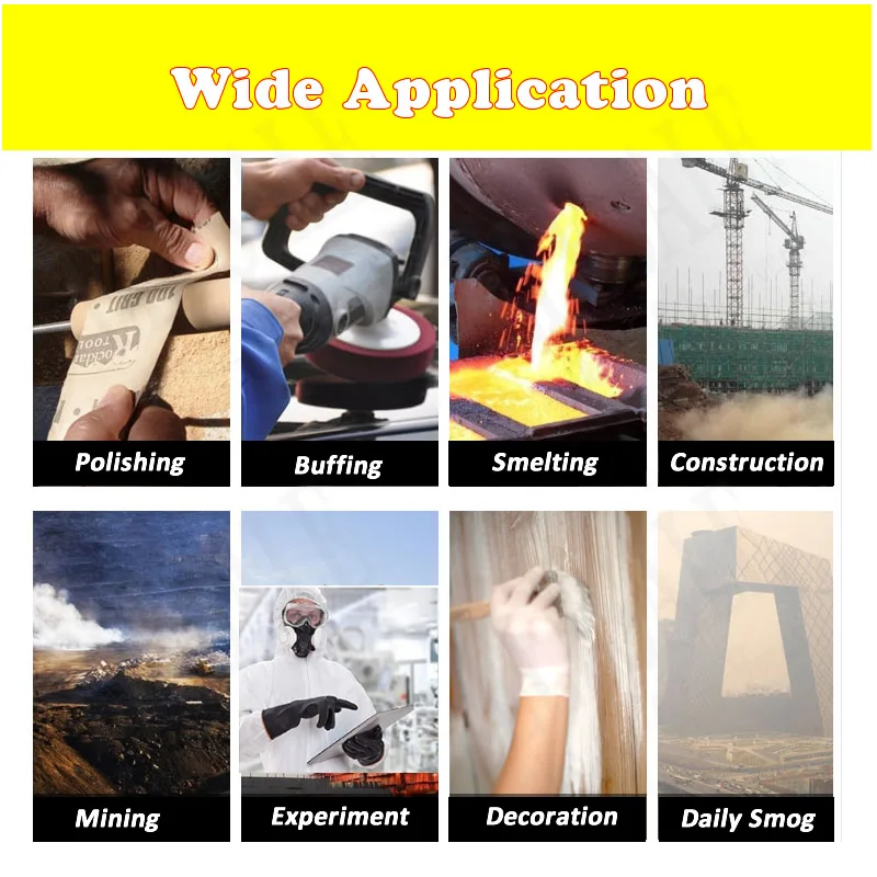 Anti Dust Mask Full Face Respirator Dual 4-Layer Filters Safety Goggles For Carpenter Polishing Daily Haze Safety Protection disposable face mask kn95 mask