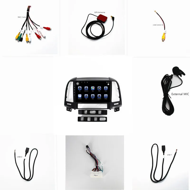 1din Android 2006 автомобильное стерео радио 8 ядер мультимедийный плеер для Hyundai santa fe 2007