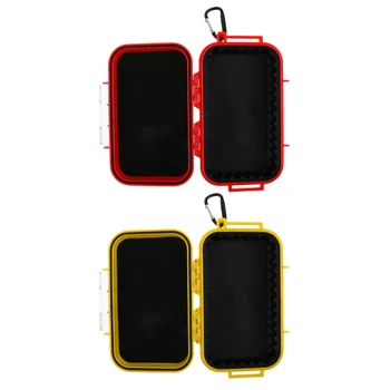 

2pcs Waterproof Shockproof Plastic Hard Case Box Container with Carabiner