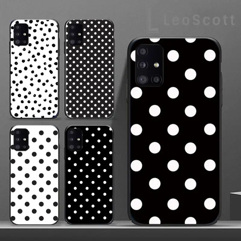 Black And White Polka Dot Phone Case For Samsung S6 S7 edge S8 S9 S10 e plus A10 A50 A70 note8 J7 2017 | Мобильные телефоны и