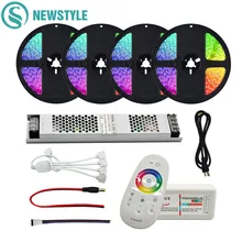 Набор светодиодных лент DC12V RGBW/RGBWW 5050 Водонепроницаемый 60 светодиодов/м Светодиодная гибкая лента+ пульт дистанционного управления RF+ тонкий блок питания