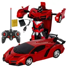 Car Transformation Robots Sports Vehicle Model Robots Toys Wireless Charging Cool Deformation Car With Battery Kids Toys