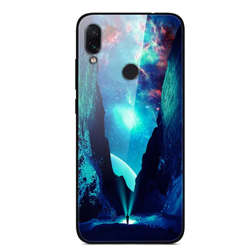 Для Xiaomi Redmi 7 Чехол из закаленного стекла твердая задняя крышка для Xiaomi Redmi Note 7 чехлы для телефонов силикон бампер Coque на Redmi7 Note7 - Цвет: 59