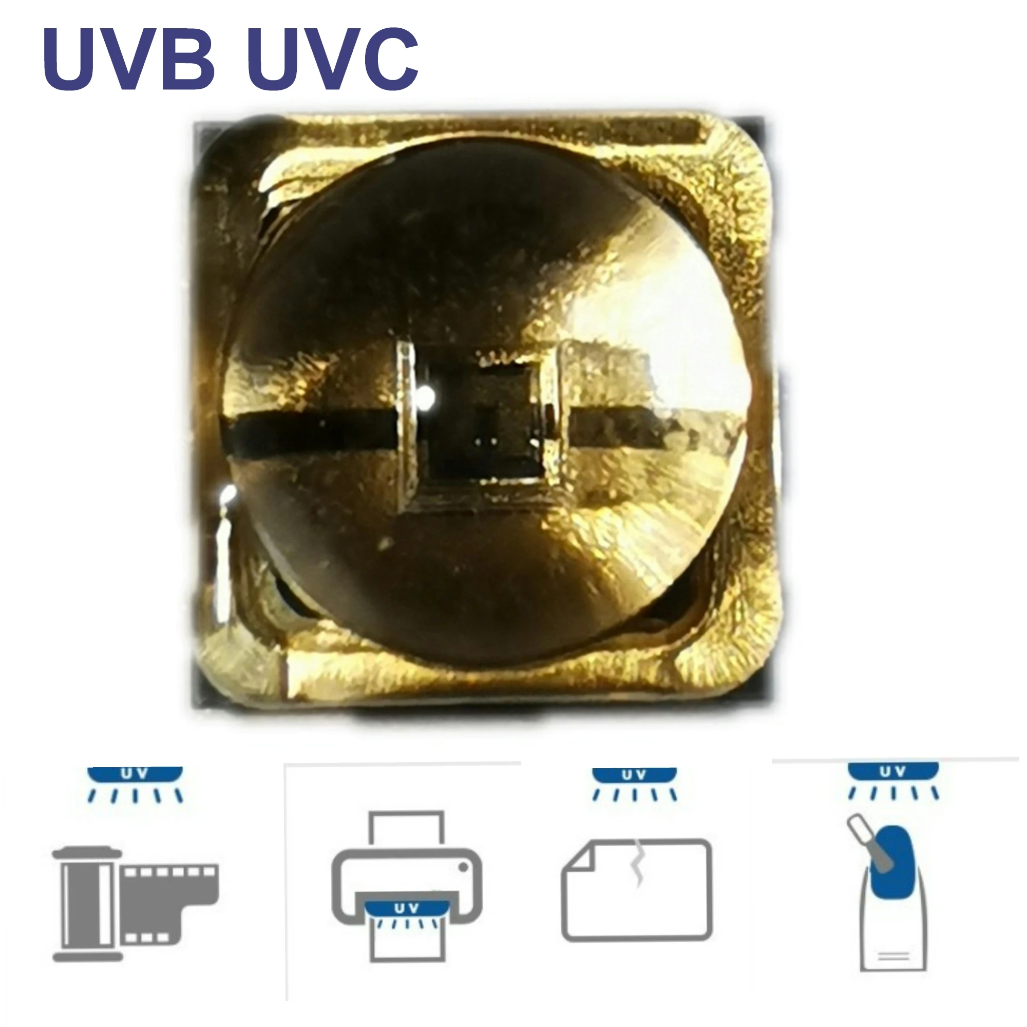 

5pcs power 310nm 25MW UV LED Lamp beads for UVC gel curing light SMD 3535 seoul chip Quartz package LED 3D printing LED curing