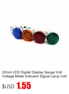 22 мм светодиодный цифровой дисплей Калибр Вольт Напряжение метр Индикатор сигнальная лампа вольтметр с подсветкой тестер комбинированный диапазон измерения 1-500 В AC