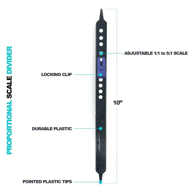 Adjustable Caliper & Subject Scale Divider Pantograph Drawing Tool For Arts