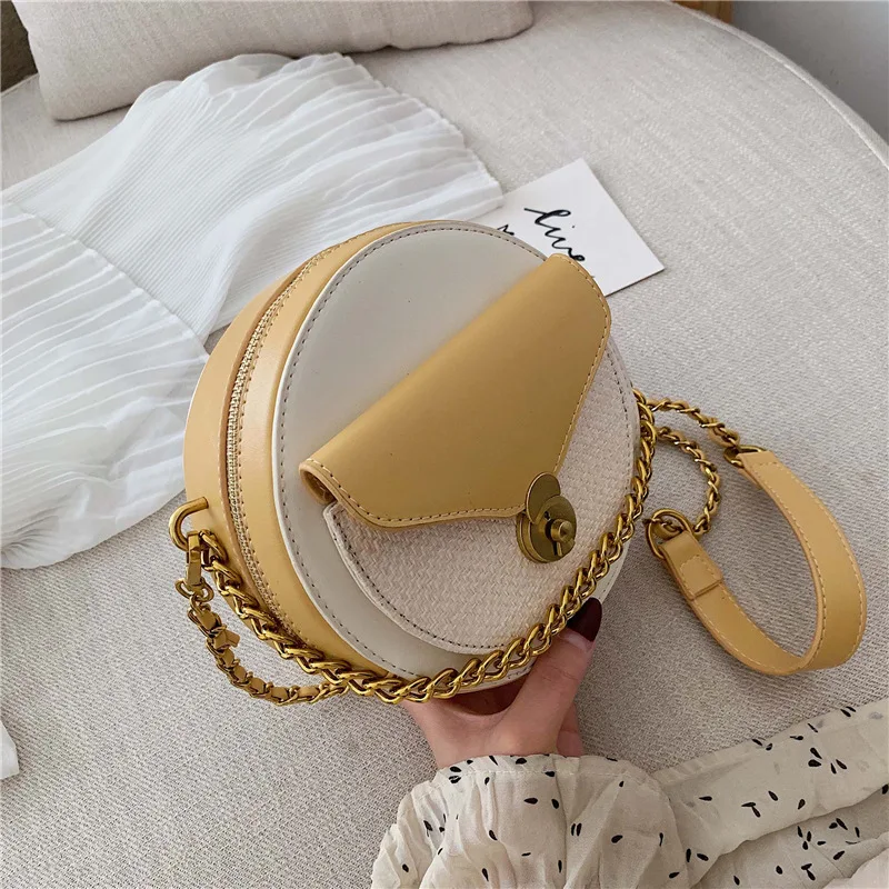 

JIULIN The new Korean version of the Summer Bright and Fresh Small Round Bag Ins Baitie Single Shoulder Slant Chain Bag