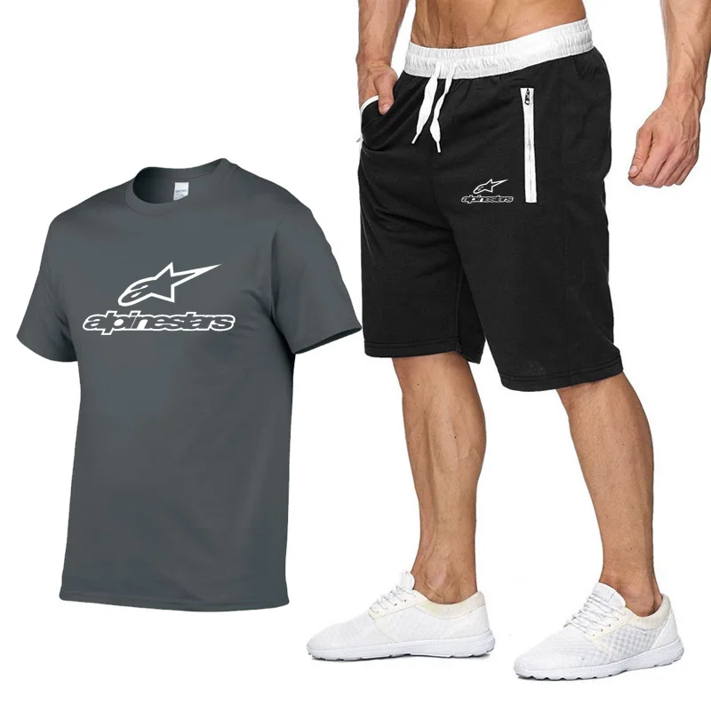 

2020 fashion men's shorts set, 2-piece summer training set, shorts and shorts set, men's casual t-shirt set, sports set