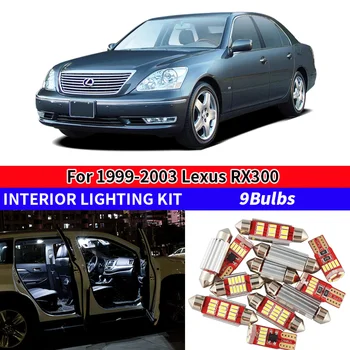 

9x Canbus Error Free LED Interior Light Kit Package for 1999-2003 Lexus RX300 Car Accessories Map Dome Trunk License Light