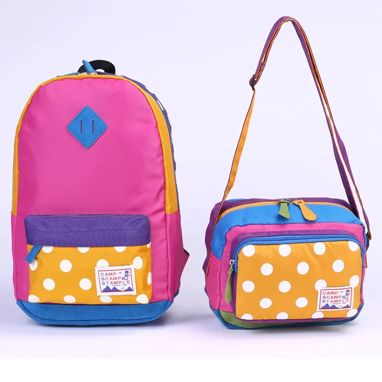 

2016 New Style Backpack College Style Nylon Two-Piece Set Schoolbag Bag