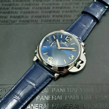 

Luxury Brand New Men Automatic Mechanical Sapphire Blue Leather Stainless Steel 3 Days Titanium Manual Watches Luminous 42mm