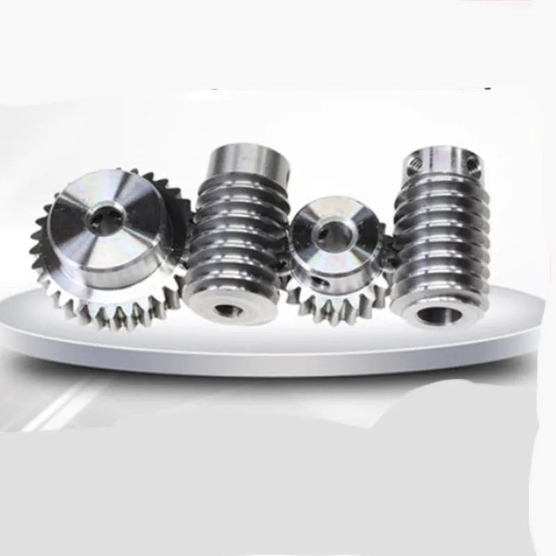 1 sets 1M Worm rod with gear 20/25/30/40/50/60 teeth steel reduction