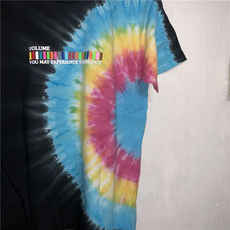 Трэвиса Скотта Astroworld Festival Run Tie Dye Футболка мужская и женская ASTROWORLD уличная хип-хоп Футболка Трэвиса Скотта