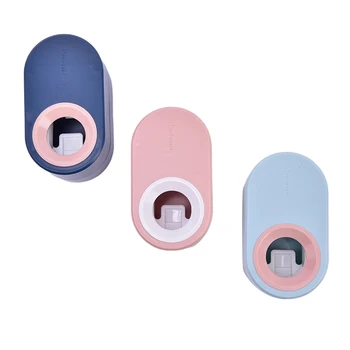 

Toothbrush Holder Set Toothpaste Dispenser Wall Mount Stand Bathroom Accessories Set Rolling Automatic Squeezer Family Hygienic