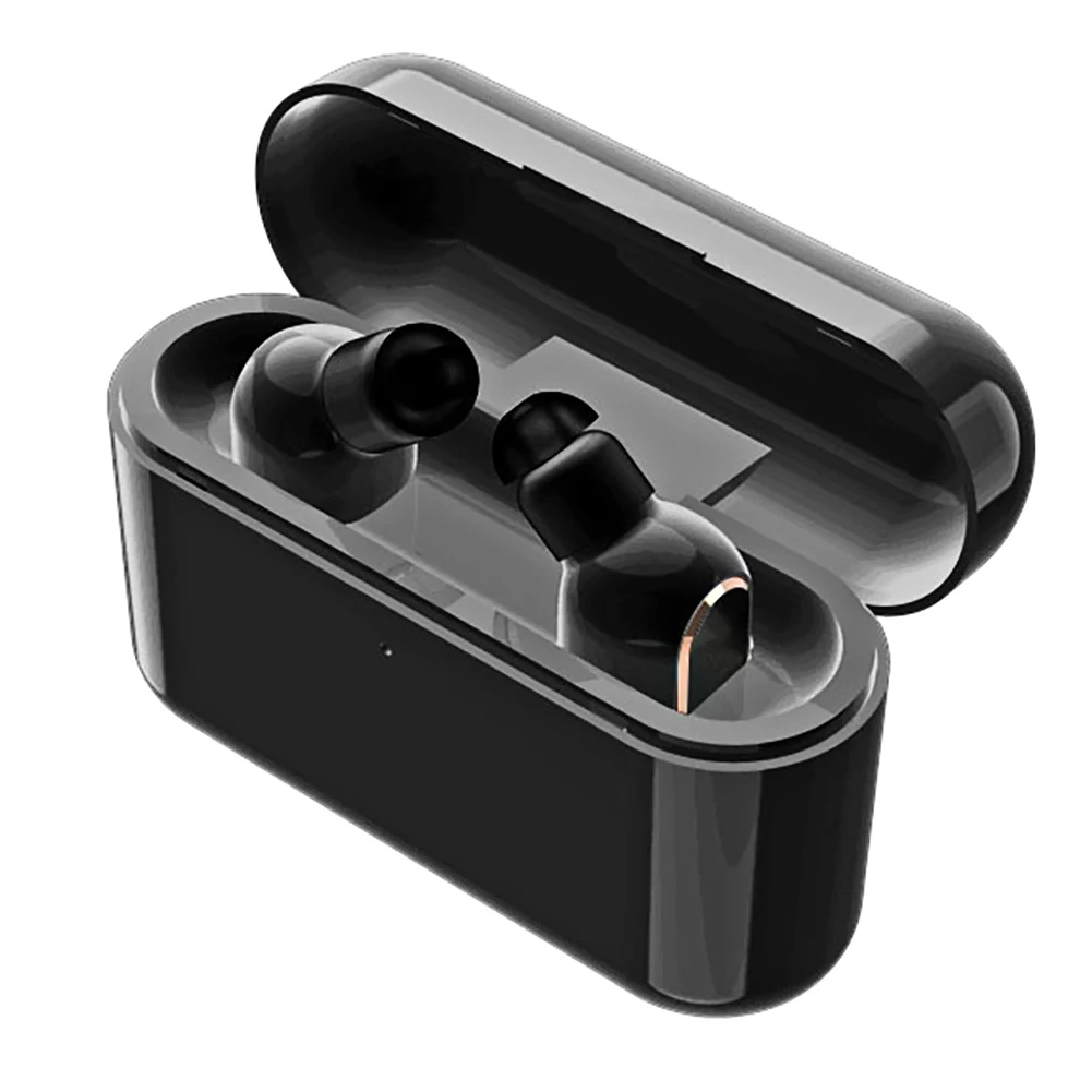 

TWS Bluetooth 5.0 Earphone Mini Earbuds Wireless Headset Stereo Sports Earphones with Charging Box Black White Color