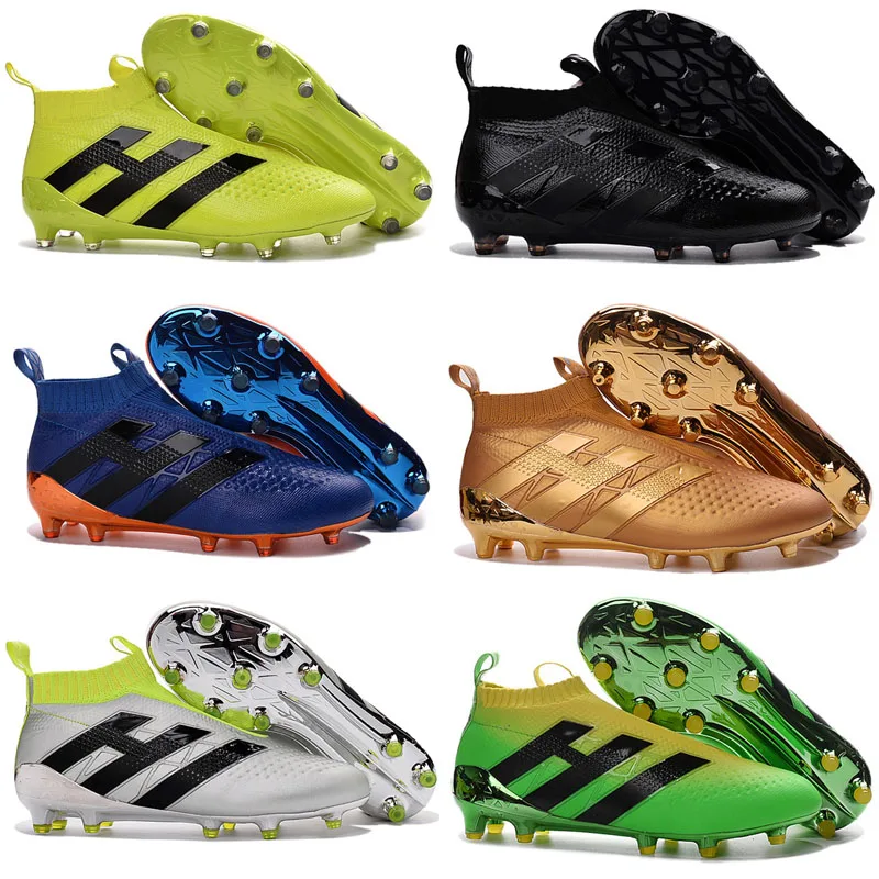 

2016 New original mens No shoelaces high ankle fooTbaLls bOOTs ACE 16+ purECOntROl AG FG soccer shoes ACE 16.1 NSG sOcCEr cLEAts