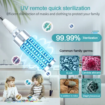 

E27 60W UV Germicidal Lamp Led UVC Light Bulb 99% Antibacterial Rate Purifies The Air And Killing Bacteria For Air Kill Mites