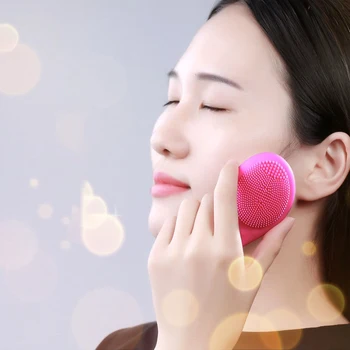 

2 in 1 Electric Cleanser Silicone Skin Cleanser Cleaning Brush Massager