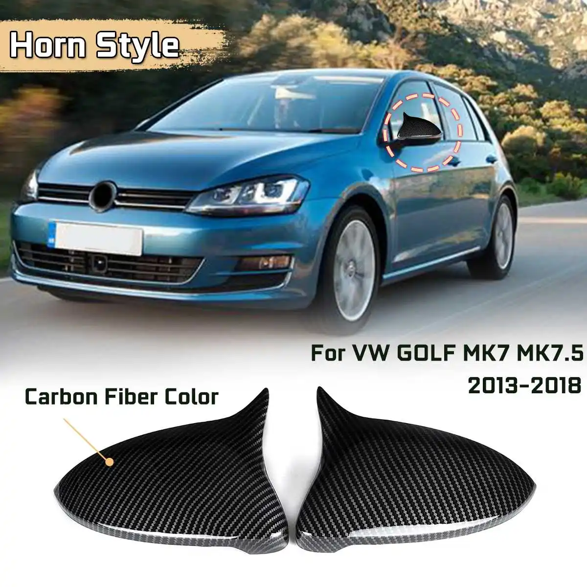 Зеркало заднего вида из углеродного волокна, крышка для VW GOLF MK7 MK7.5 GTI R TDI 2013- Hron, стильная зеркальная крышка s