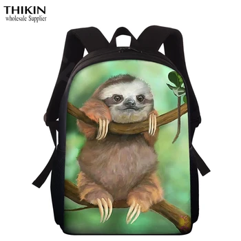 

THIKIN Backpack Schoolbags Girls Boys Children School Bags Color Drawing Cartoon Sloth Design Kindergarten Toddler Girl Bag Gift