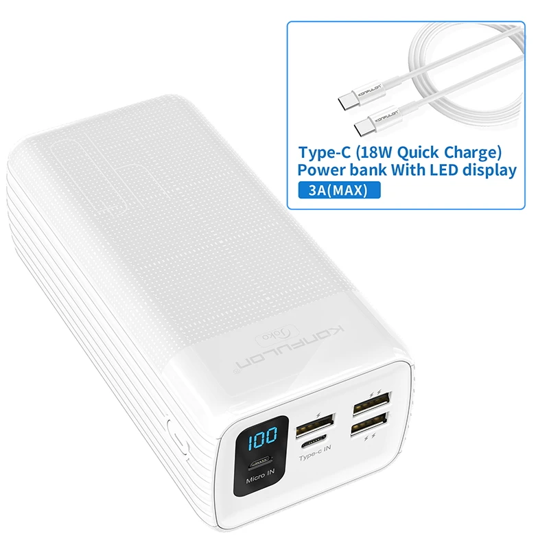 18W QC 3.0 Power Bank 40000mah 20W PD Two-Way Quick Charge Bank Power12V Powerbank For Laptop/Notebook Power Bank For IPhone 12 best power bank for iphone Power Bank