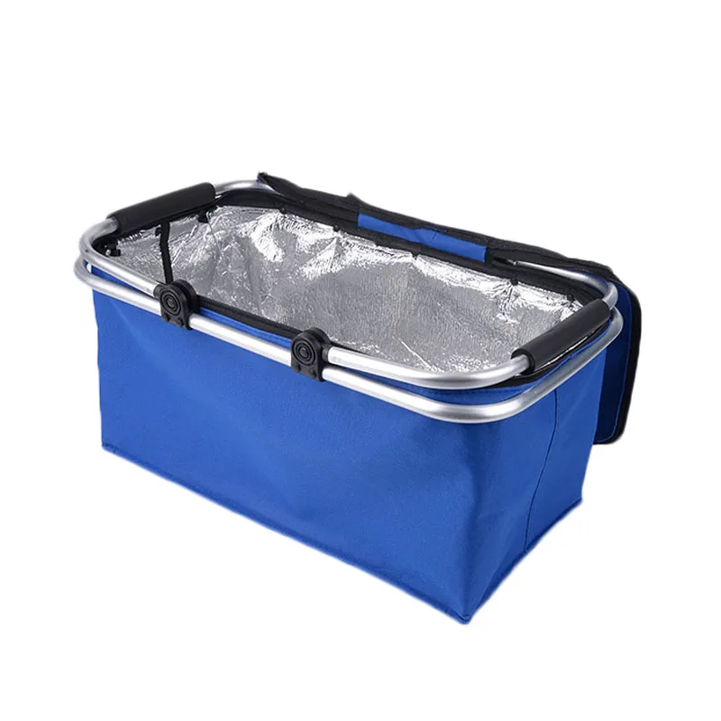Folding Picnic Camping Shopping Basket Insulated Cooler Cool Hamper Zip Hand Bag Waterproof Bags PAK55