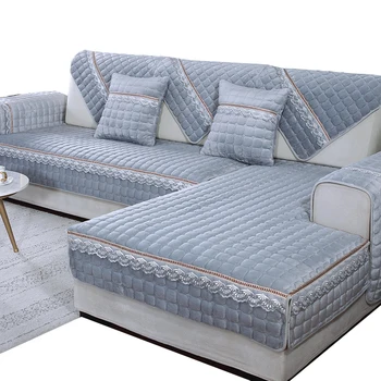 

Sofa Covers for Living Room Gray Blue Red Coffee Plush Sofa Cushion Couch Cover Modern Minimalist Corner Sofa Towel Seat Pad