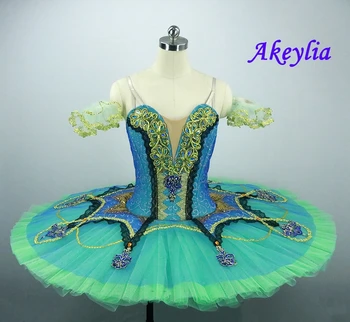 

Pre-professional Ballet Tutu Esmeralda Adult Girls Green Classical Ballet Costume Tutu Pancake Stage Ballet Attire Costume JN36