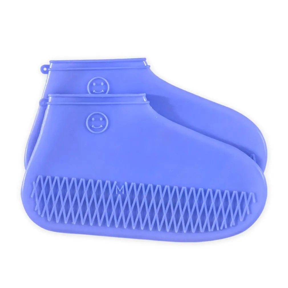 Силиконовый чехол для обуви, толстые износостойкие Нескользящие резиновые сапоги для мужчин и женщин, взрослых и детей, интегрированные резиновые сапоги - Цвет: Blue
