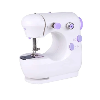 

2020 Sewing Machine Mini Portable Household Night Light Foot Pedal Straight Line Hand Table Two Thread Kit Electric