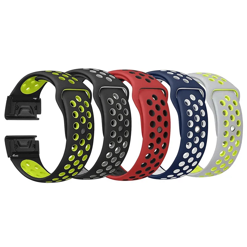 

26mm Easy Quick Fit Silicone Watch Bracelet strap Band for Garmin Fenix3 3HR 5X Plus Quatix 3 Replacement Wristband Accessories