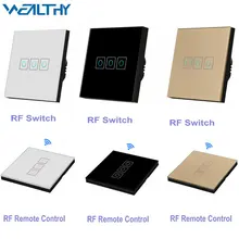 86 Type RF433 Wall Light Switch,Wireless Remote Control Glass Panel Transmitter Controller Switch Convenient For Corridor Stairs