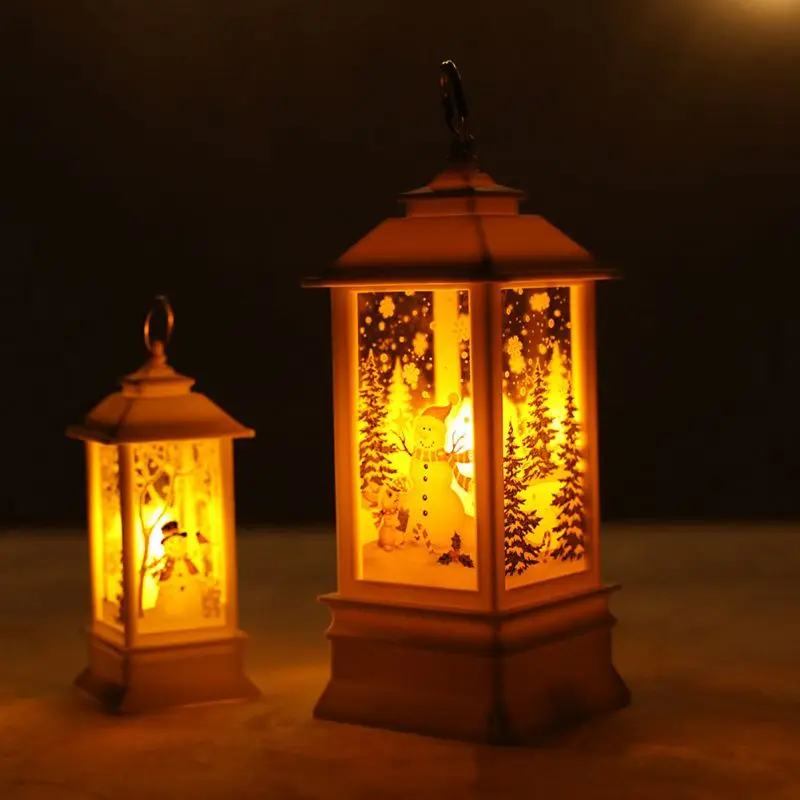 Рождественский светодиодный светильник-Имитация масляной лампы Рождественский ночник в виде свечи подвесной Орнамент Ремесло Рождественские садовые светильники